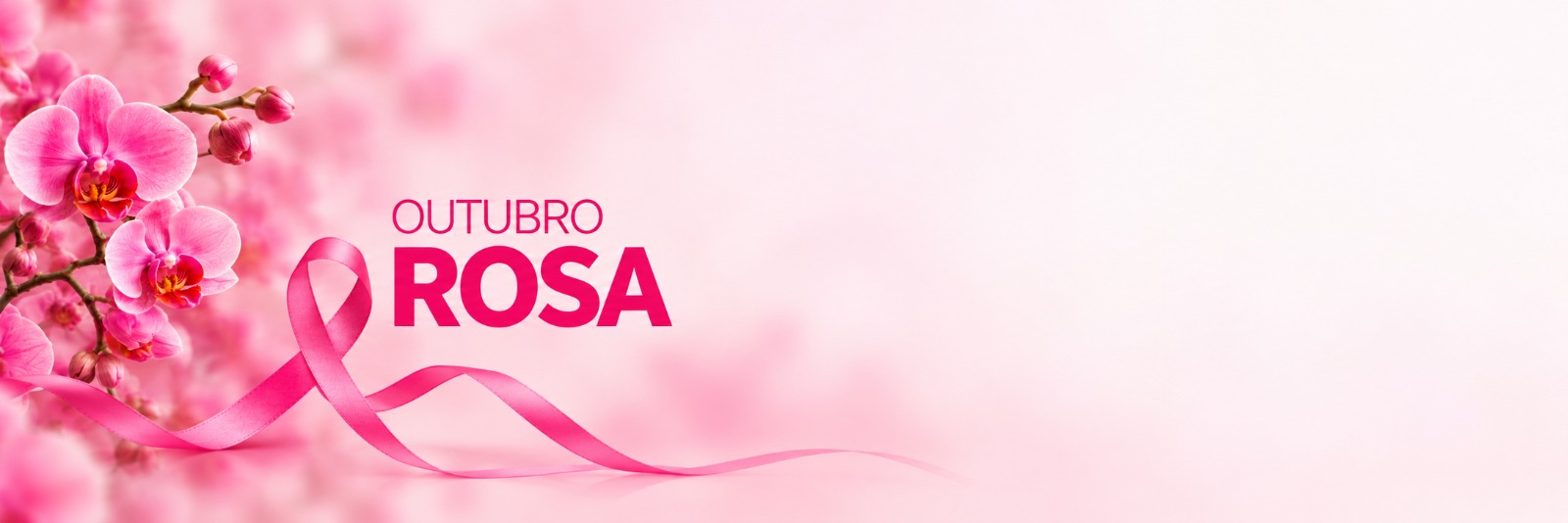 flores e fita rosa
